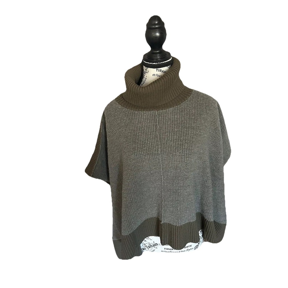 Women's XS Poncho Pullover Sweater Made In Italy Lagenlook 100% Wool Outdoor